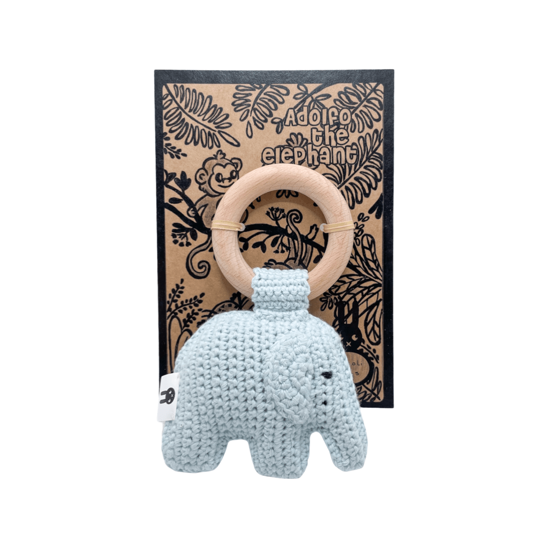 Piccoli Toys Adolfo sonaglio uncinetto elefante cotone