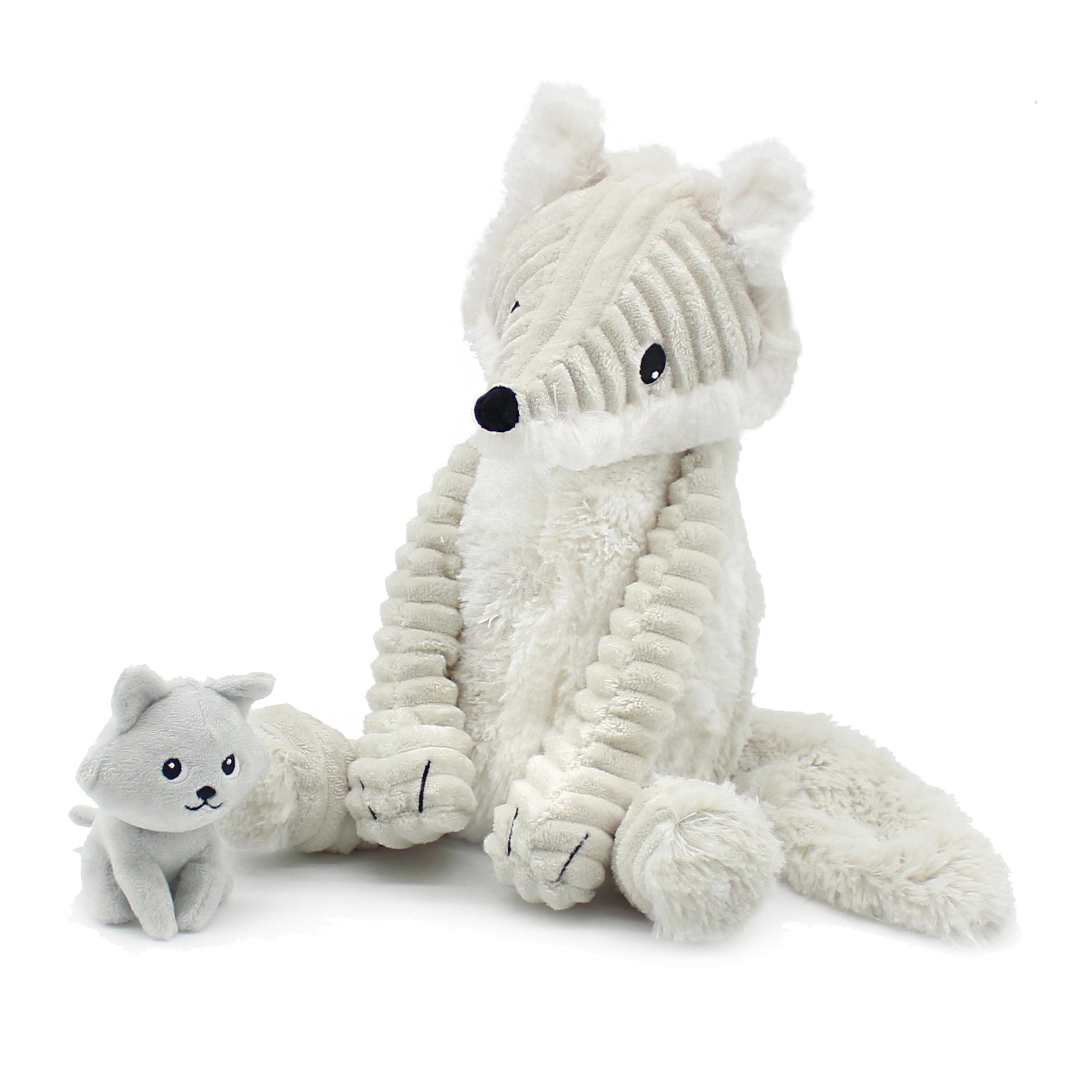 Les Deglingos Ptipotos Frimou peluche volpe artica mamma bebè