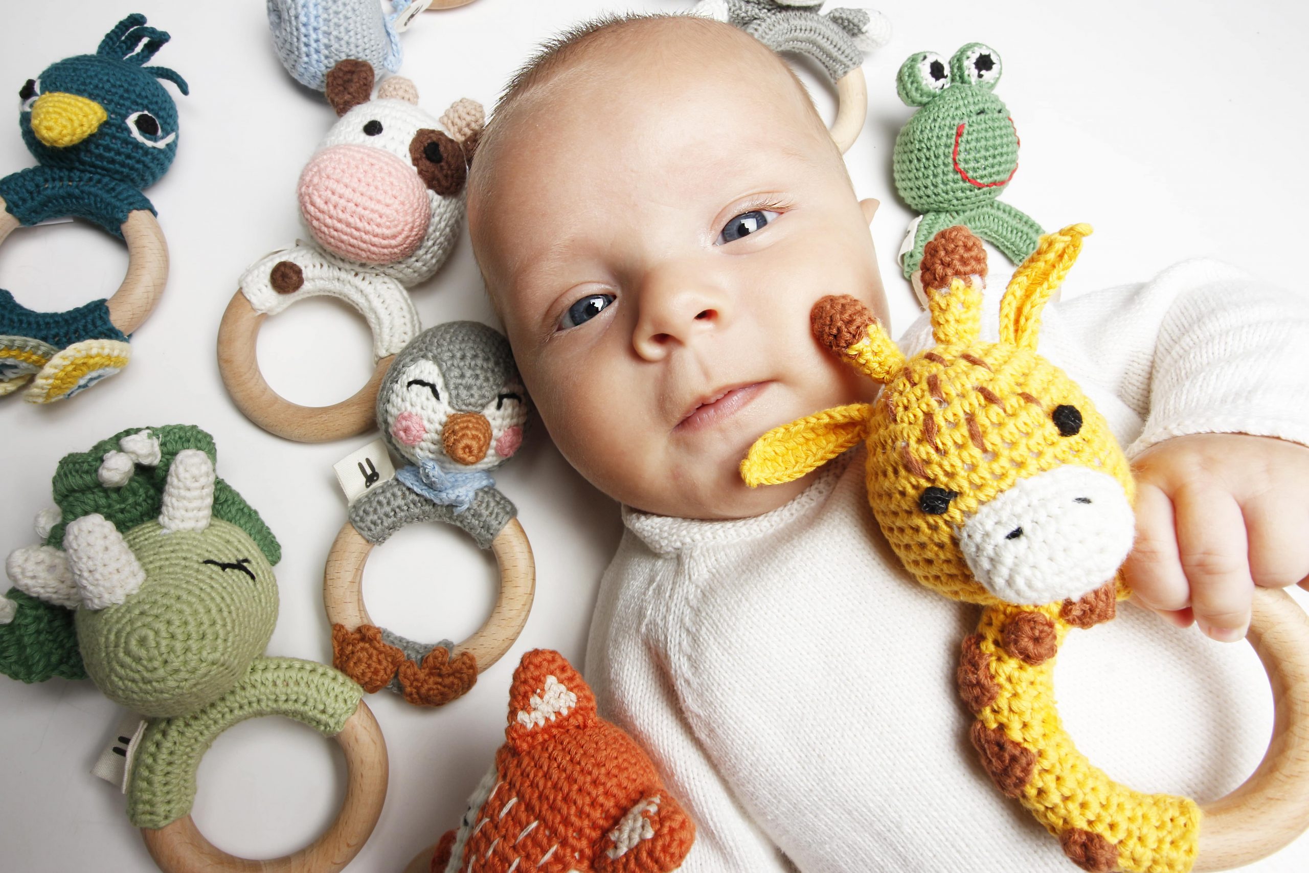 Piccoli Toys Elio sonaglio giraffa uncinetto cotone