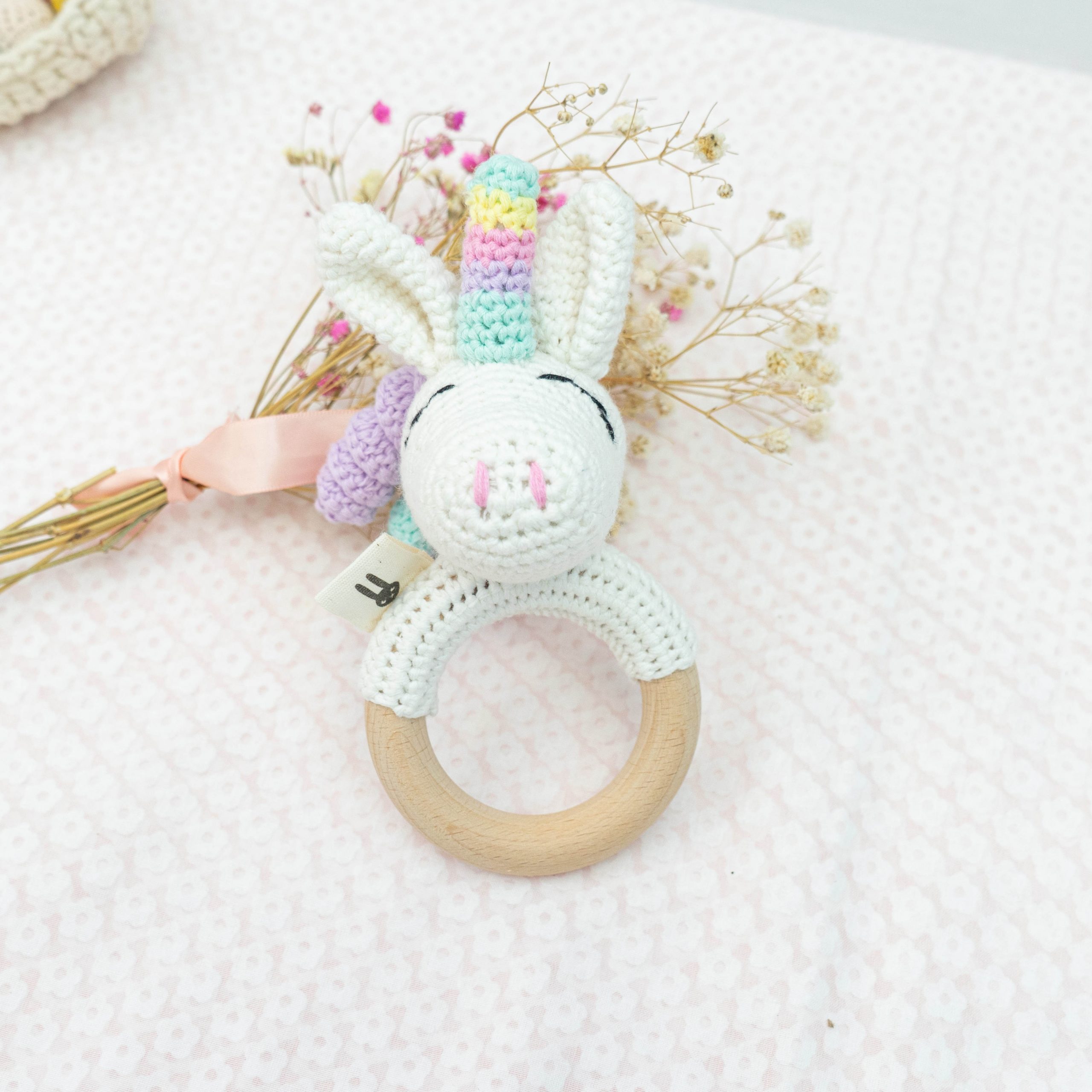 The Dida Valentina sonaglio uncinetto unicorno in cotone