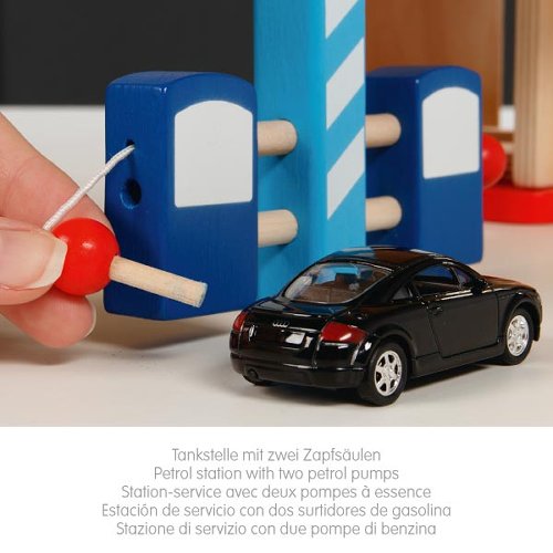 The Dida garage legno per macchinine con ascensore