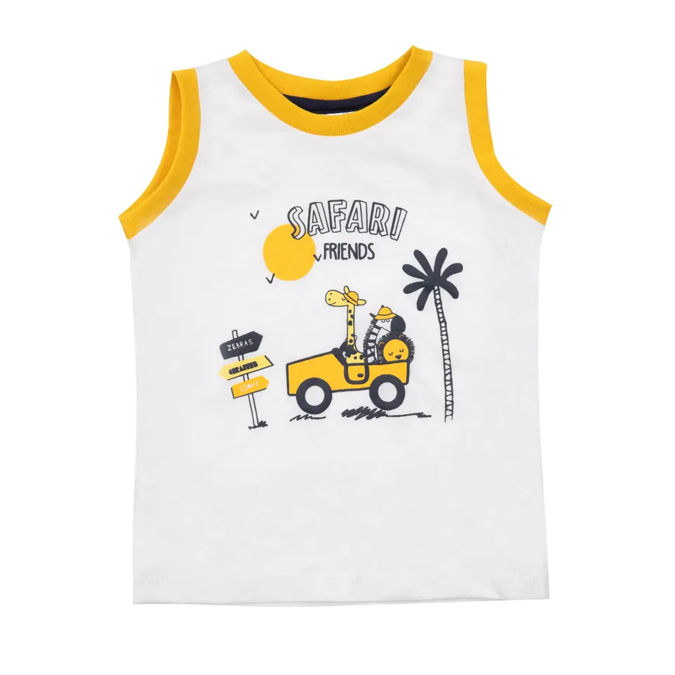 Canotta jersey bimbo bianca Safari Friends