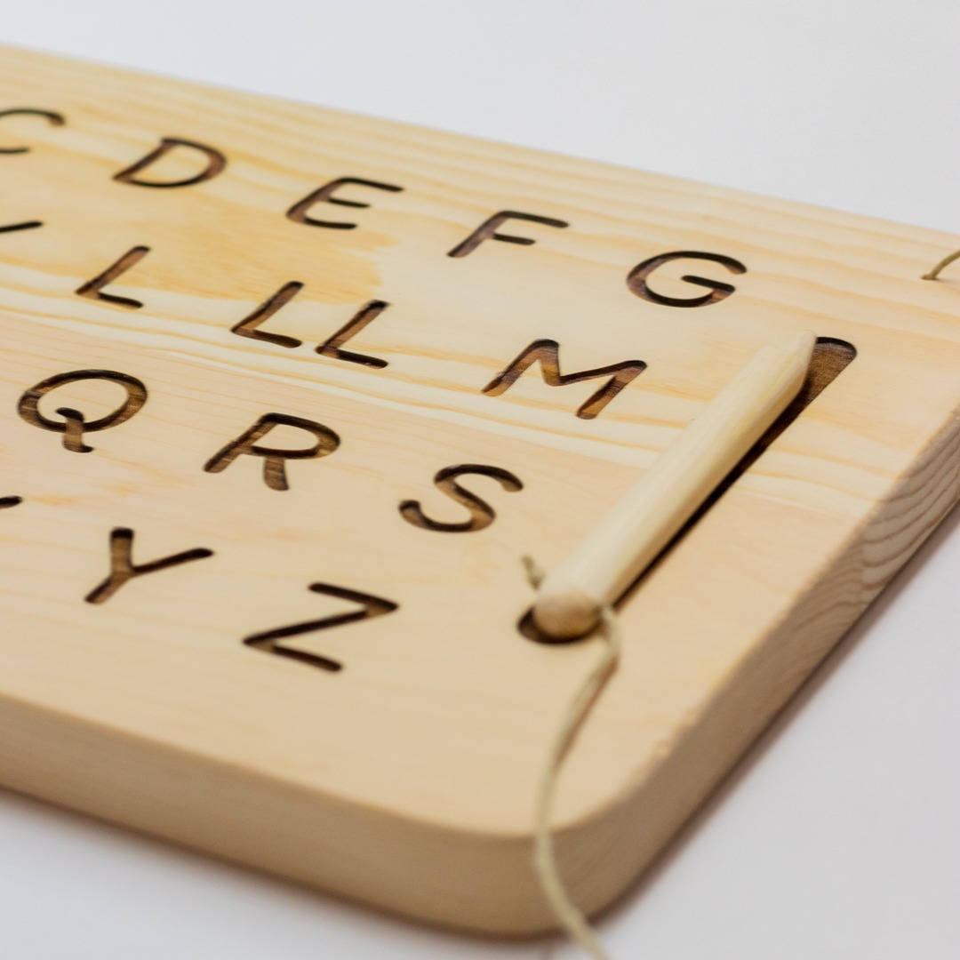 The Dida alfabeto Montessori legno pino tavola prescrittura