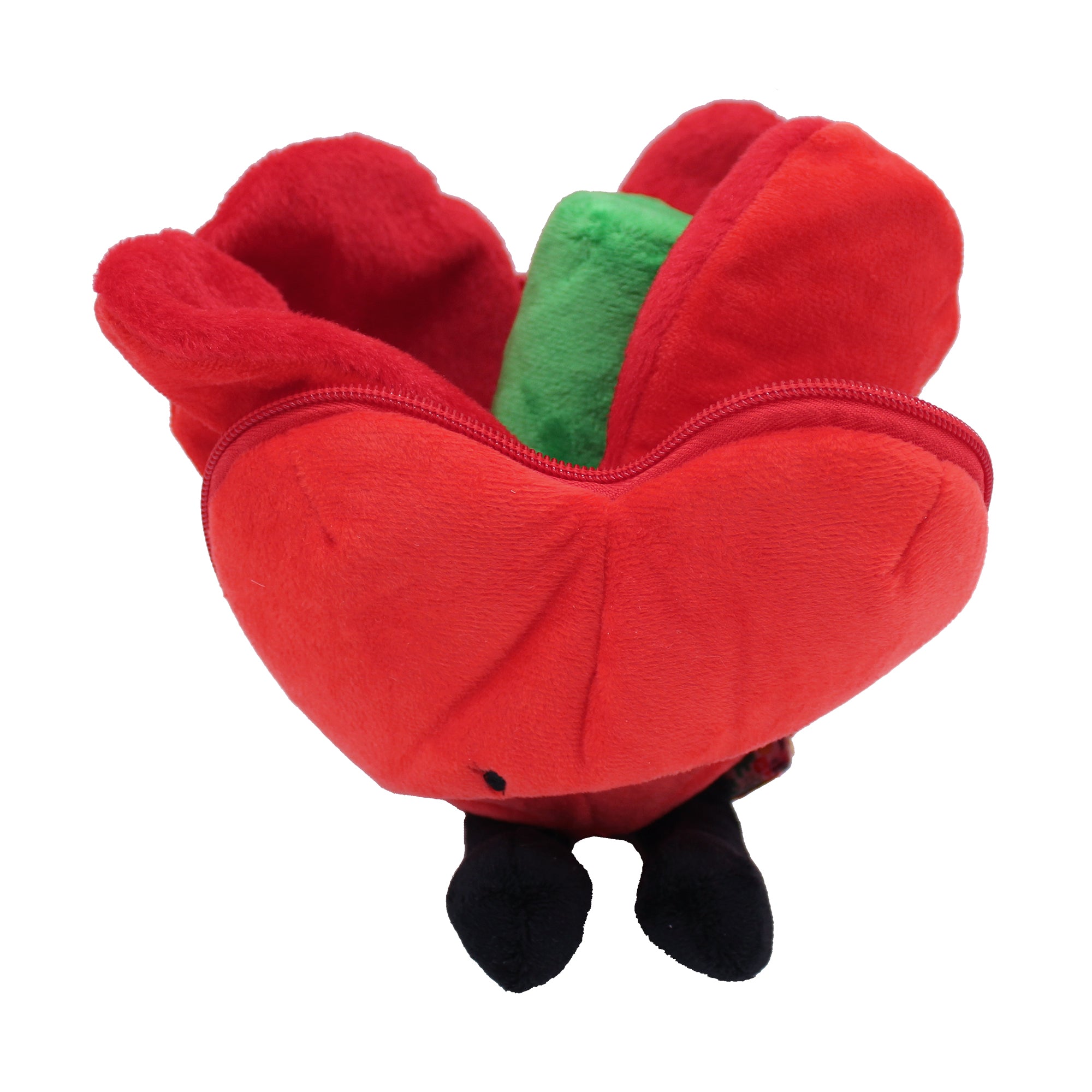 Les Déglingos Flipetz peluche cuore fiore rosso reversibile