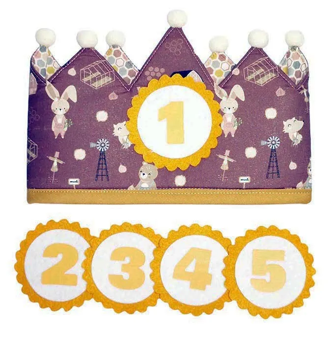 The Dida corona compleanno in cotone Bosco per bambini
