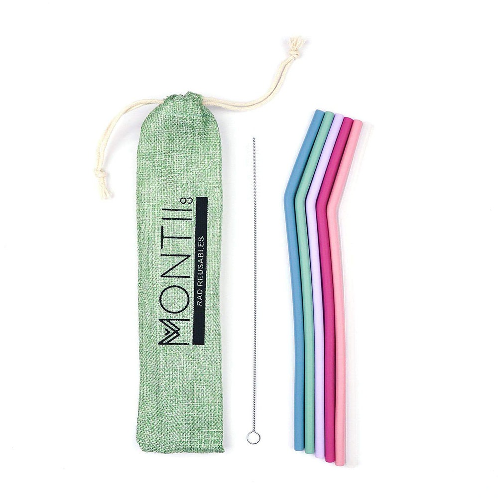 Montii Pastel Cannucce Silicone 6 Pezzi Riutilizzabili