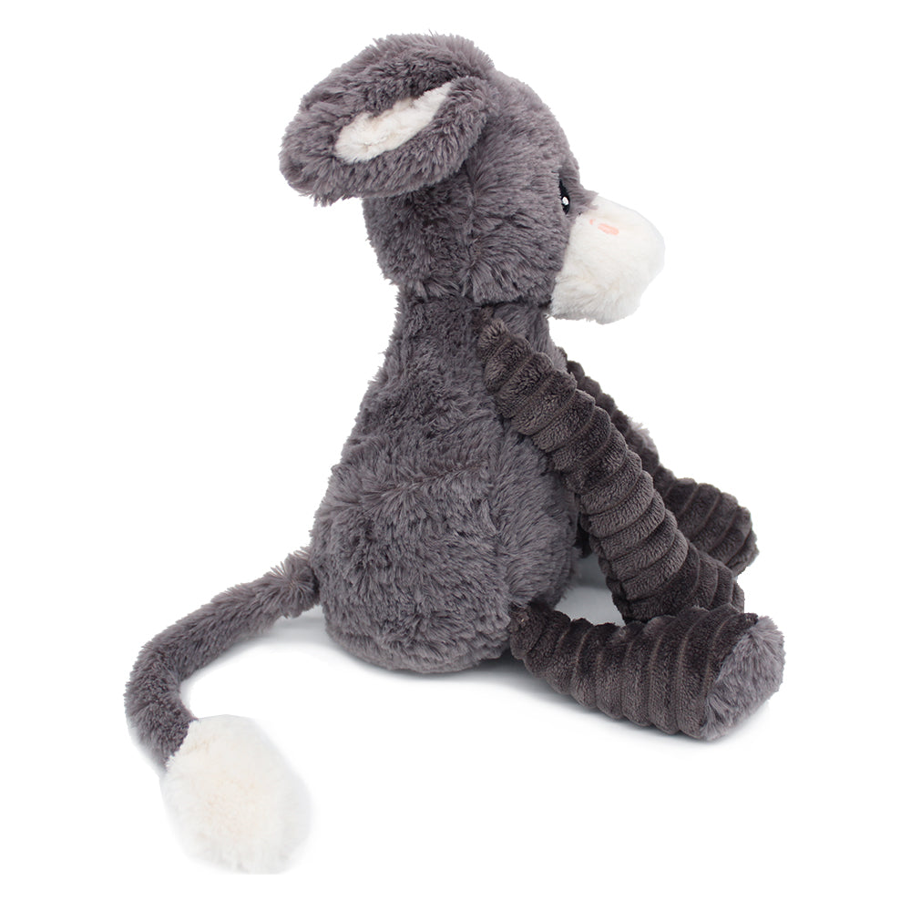 Les Deglingos Ptipotos Poitou Peluche Asinello Mamma e Bebè Grigio