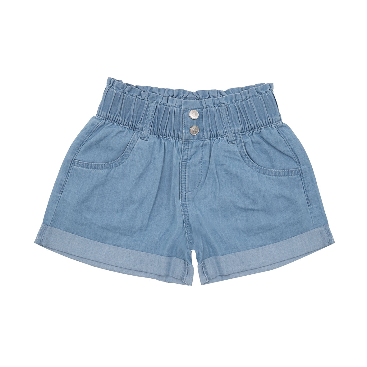 Chicco short denim bimba blu elastico tasche