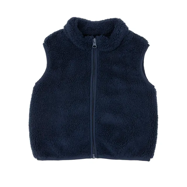 Gilet bimba blu con zip morbido uso quotidiano