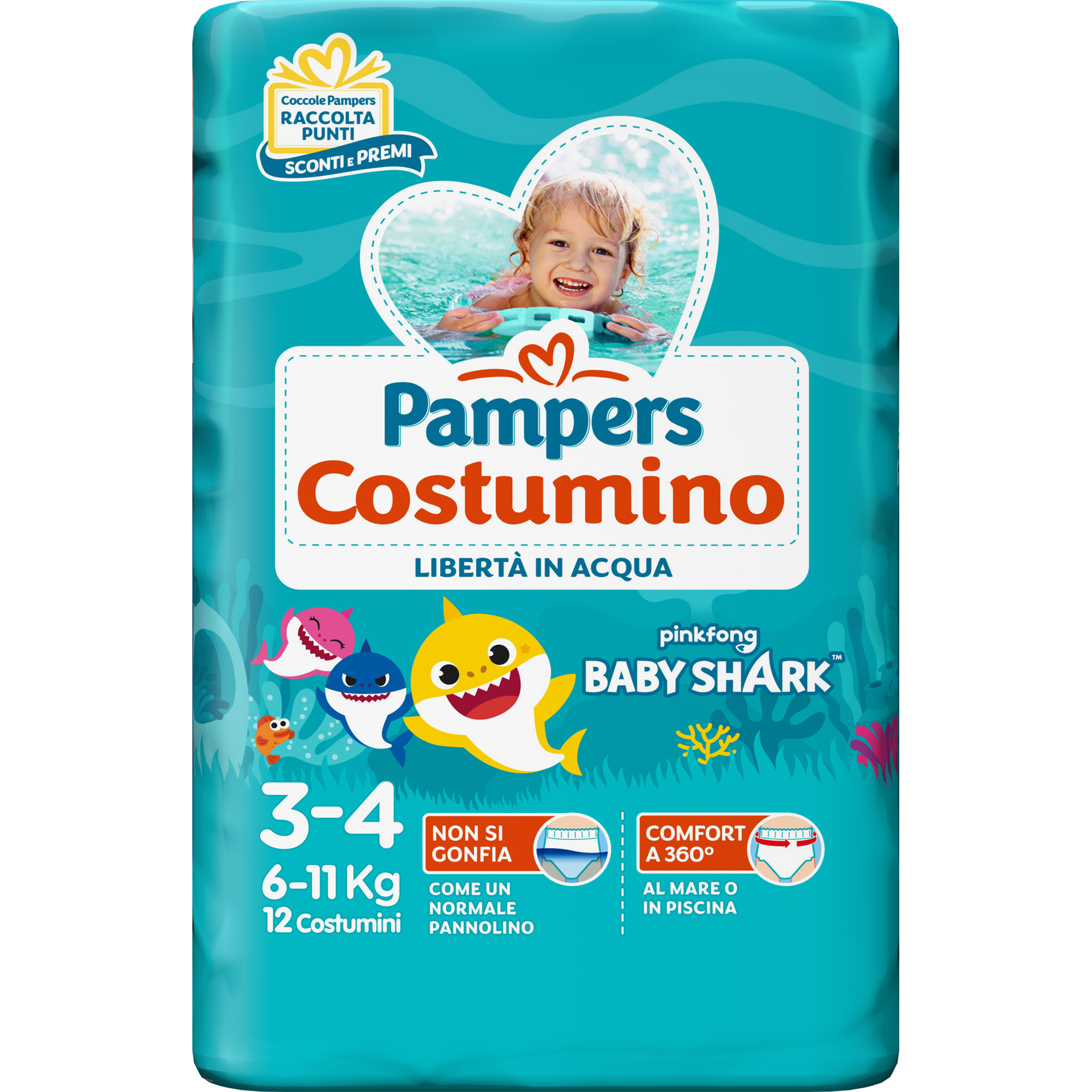 Pampers Costumino pannolino costume 3/4 x12 pezzi