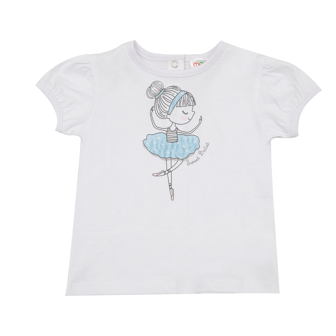 Toys Center Baby bimba t-shirt jersey bianca ballerina