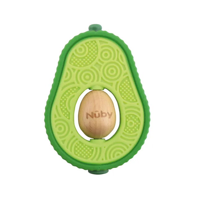 Nuby massaggiagengive legno avocado +6 mesi tattile