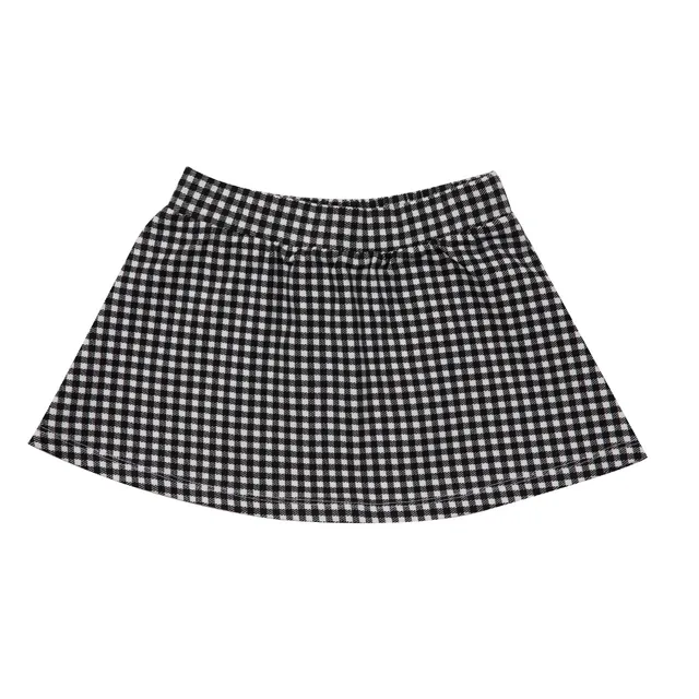 Mawi gonna pantalone felpa vichy bianco nero