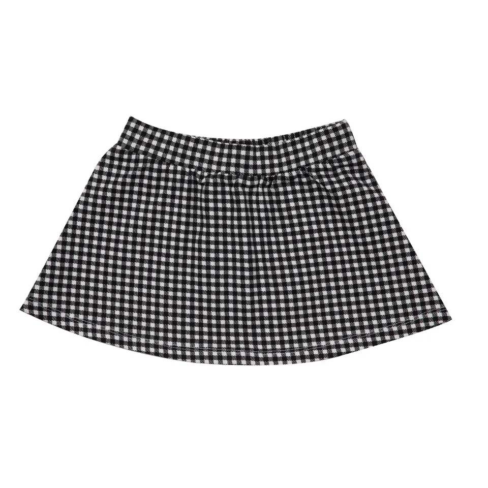 Mawi gonna pantalone felpa vichy bianco nero