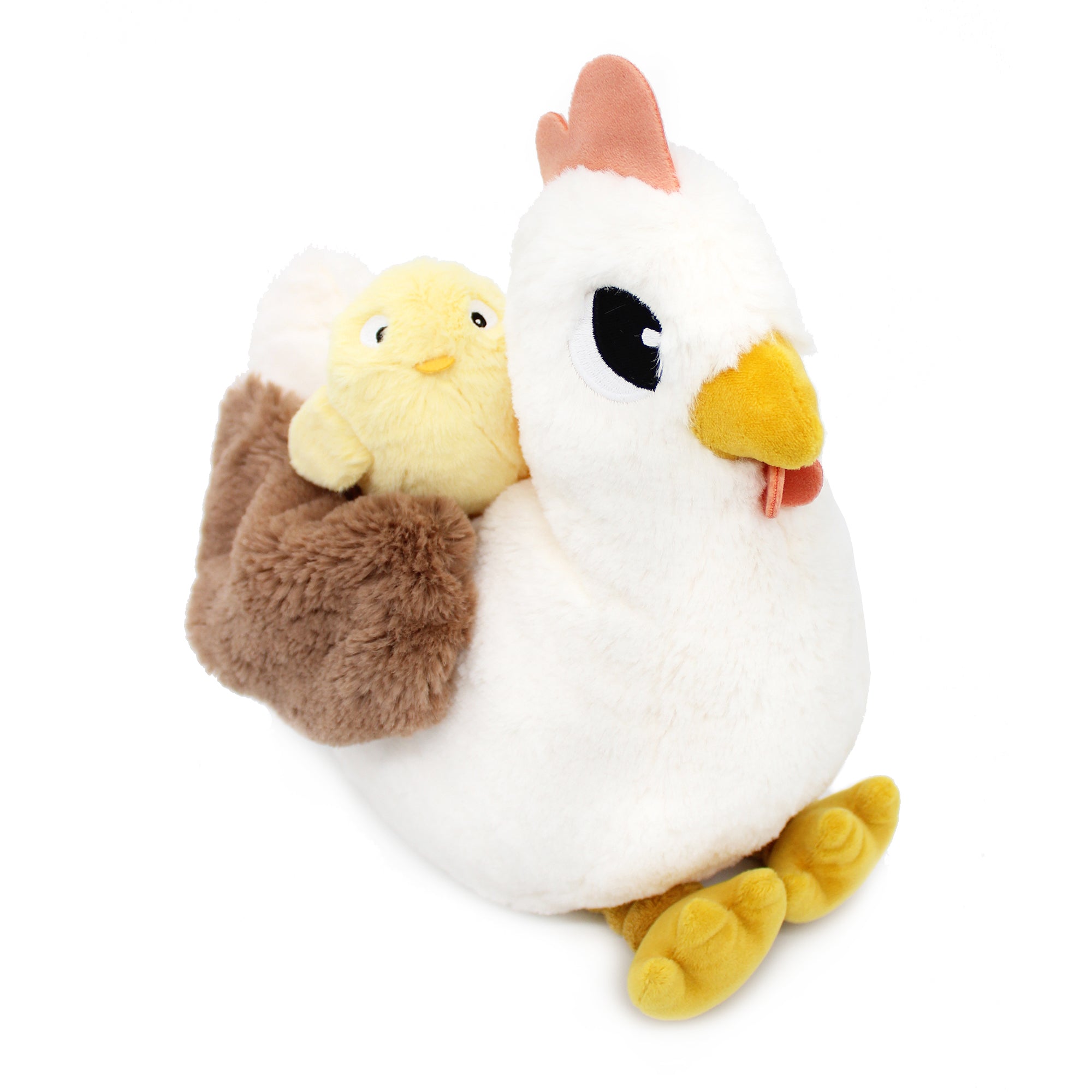 Les Deglingos Pioupiou peluche gallina bianca mamma e bebè