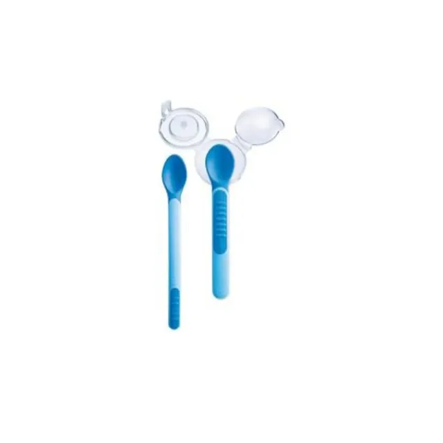 MAM Heat Sensitive cucchiaino azzurro con custodia