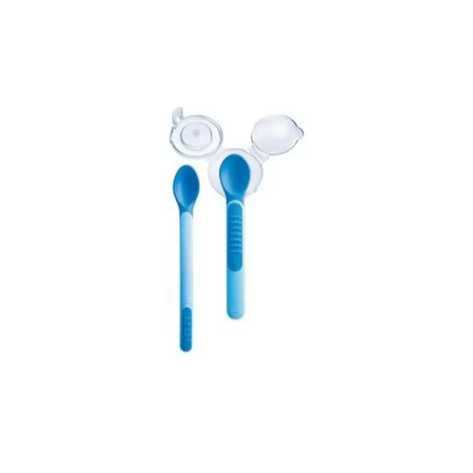 MAM Heat Sensitive cucchiaino azzurro con custodia