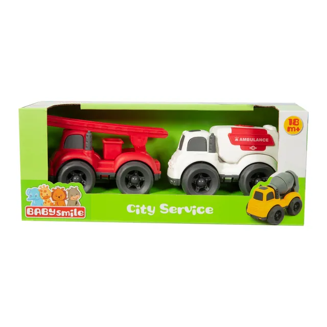 Baby Smile City Service Veicoli Giocattolo 2 Pezzi 9 cm
