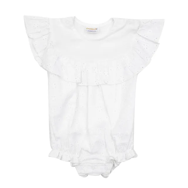 Pagliaccetto sangallo bimba bianco colletto largo