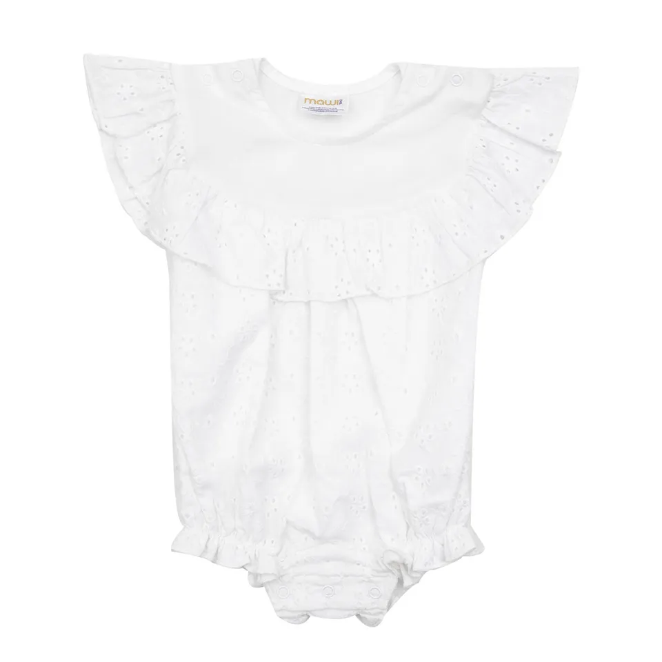 Pagliaccetto sangallo bimba bianco colletto largo