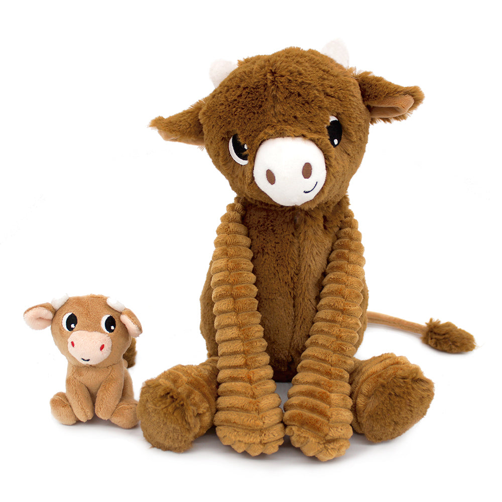 Les Deglingos Ptipotos Hindou doudou mucca marrone