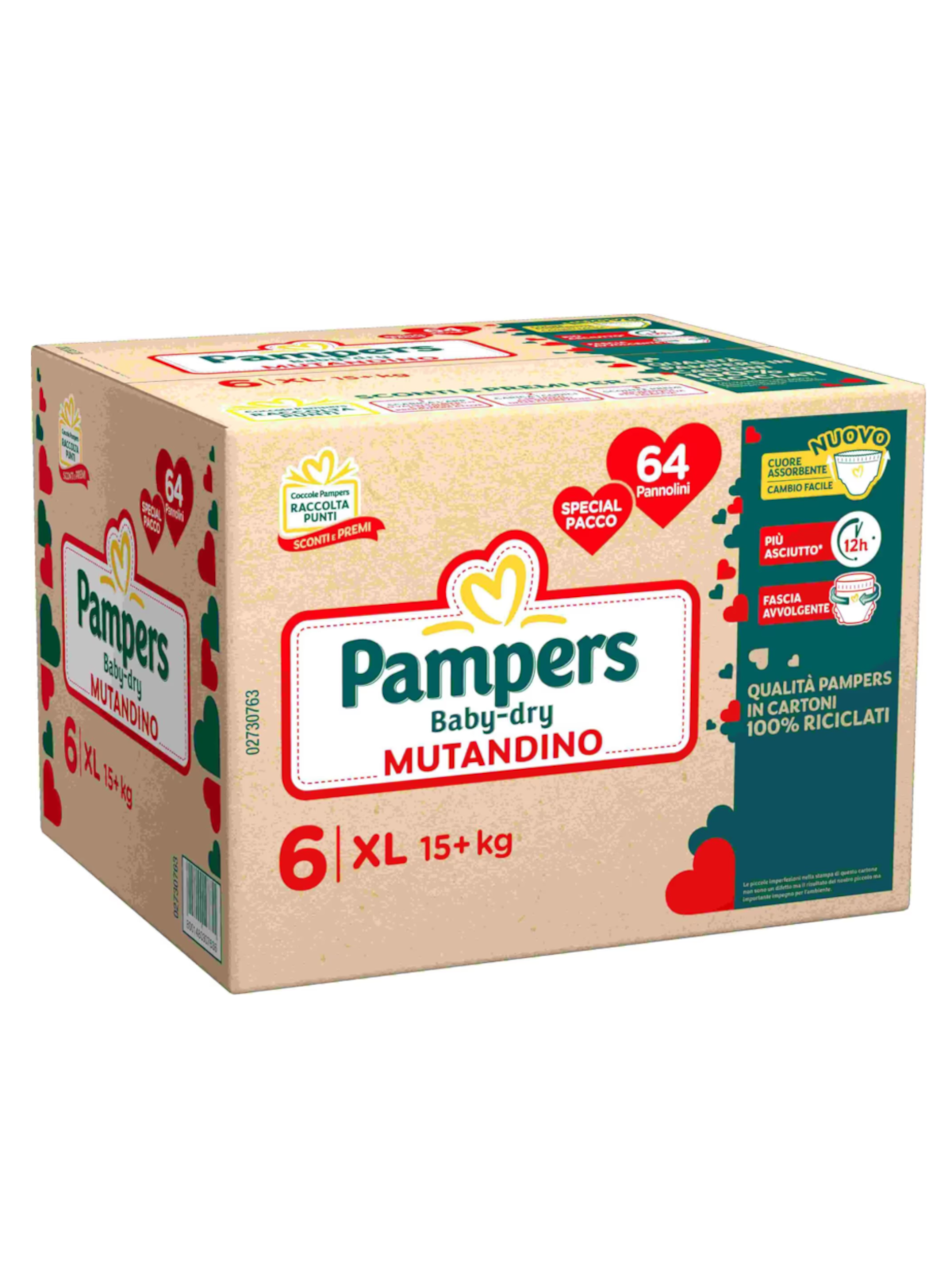 Pampers Baby Dry mutandino XL 64pz assorbente