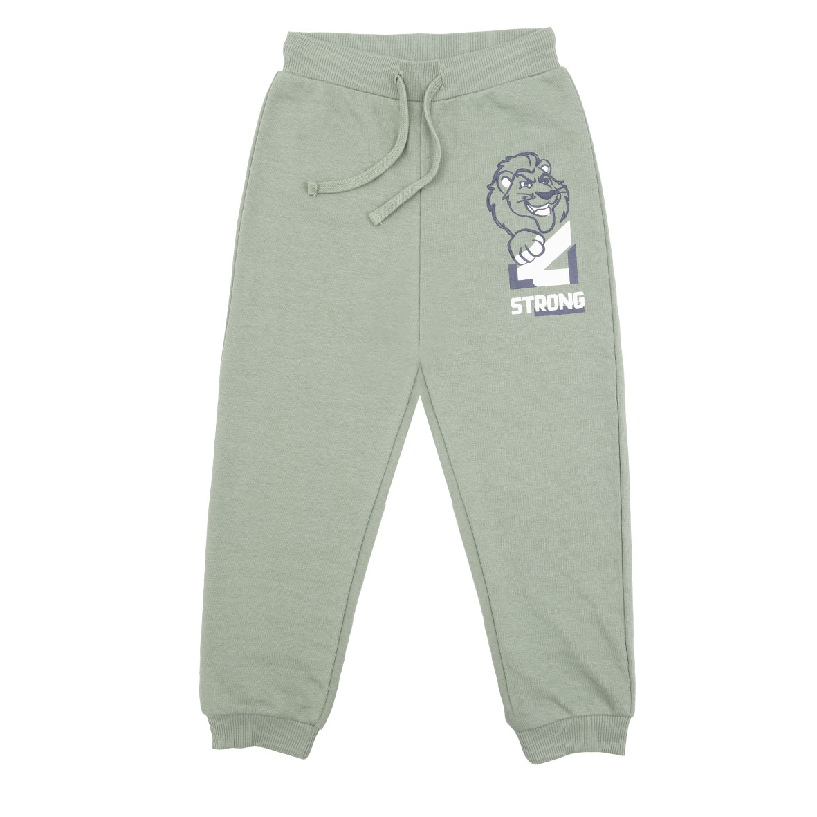 Pantalone felpato bimbo verde leone con elastico