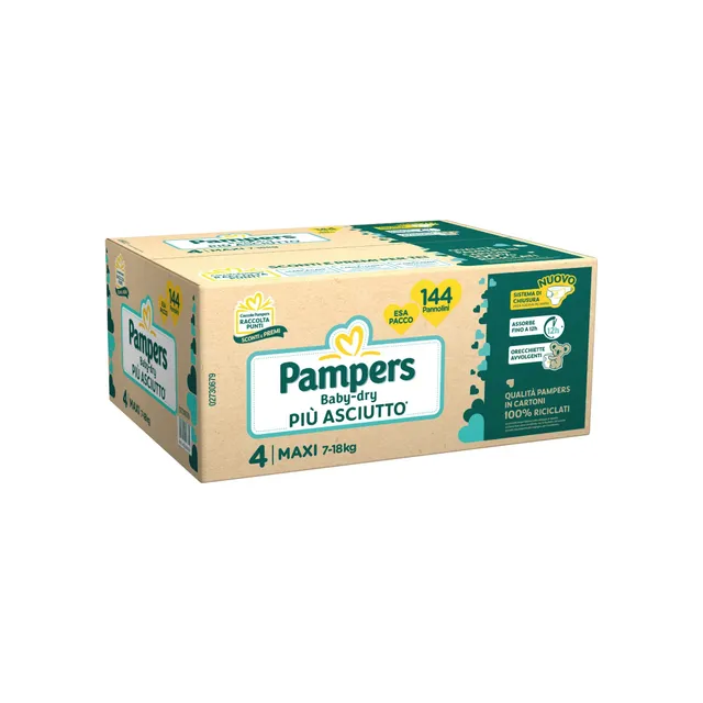 Pampers Baby-Dry taglia 4 pannolini 144 pz 7-18 kg