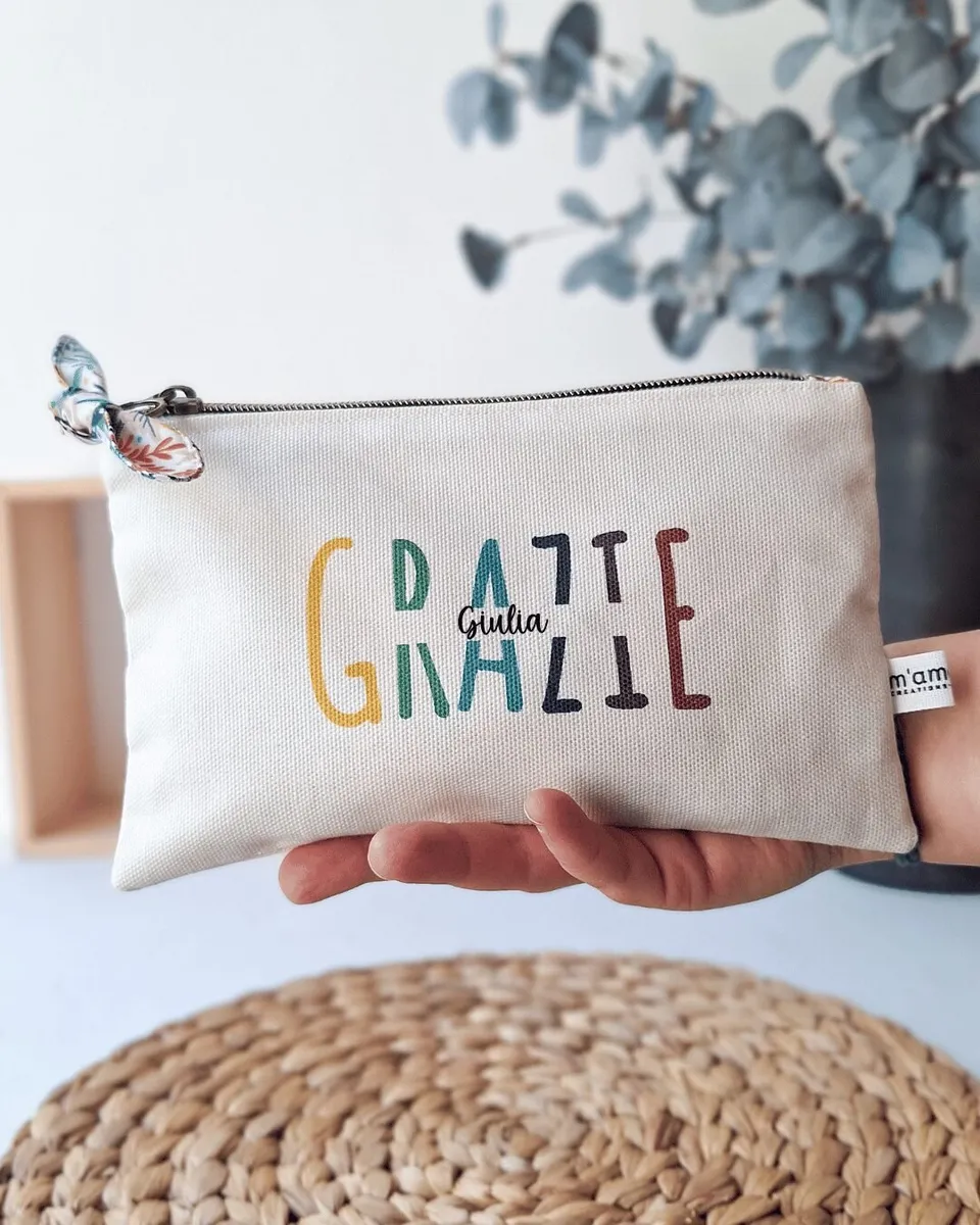 M'Amélie Creations Pochette Grazie Personalizzabile Cotone Maestre
