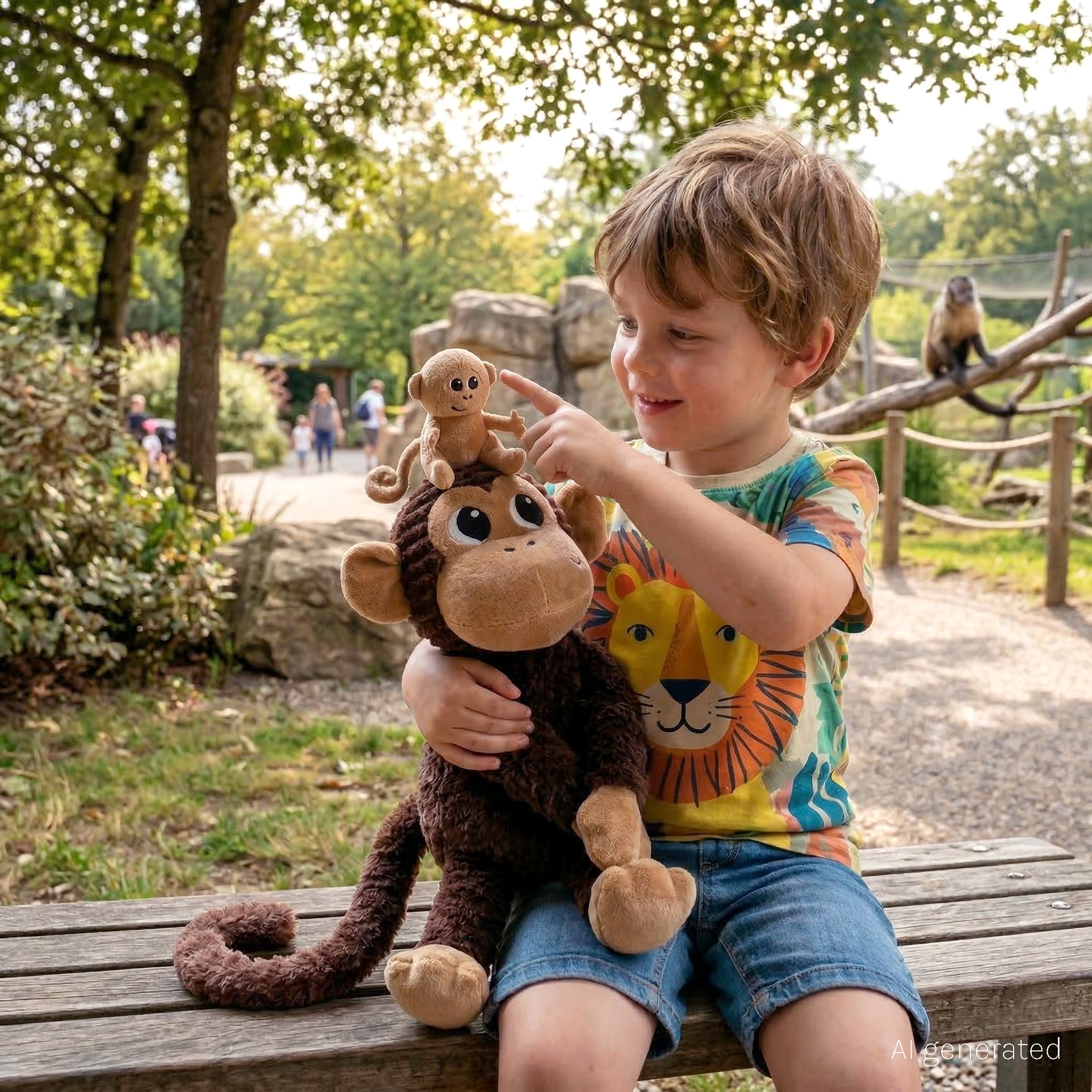 Les Déglingos Ptipotos Zazou peluche scimmia marrone