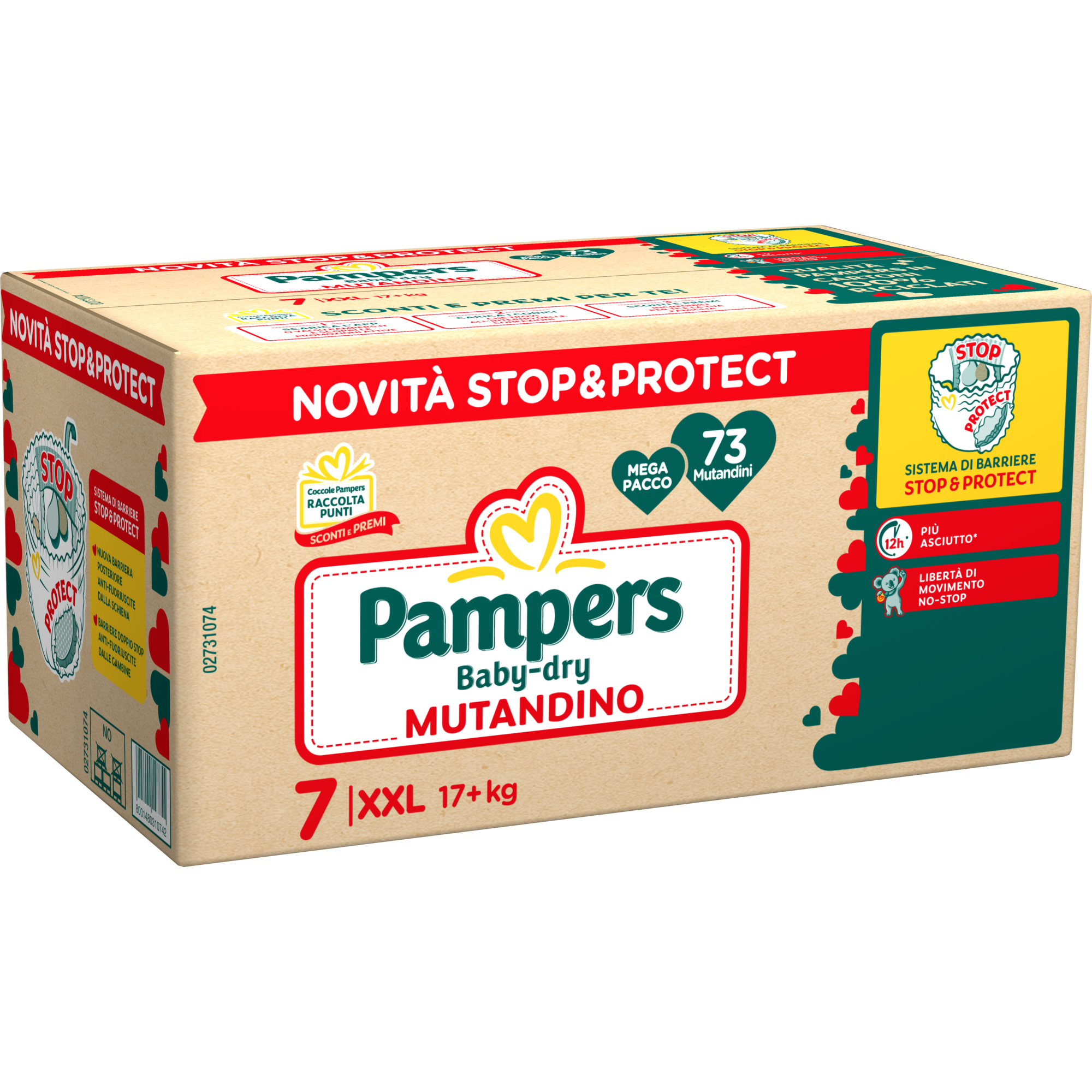 Pampers Baby Dry pannolino mutandina taglia 7 XXL 73 pz