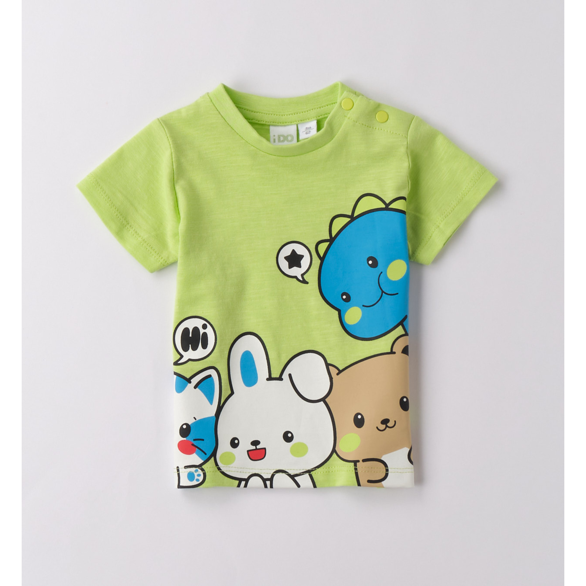 iDO t-shirt bimbo cotone fluo animaletti