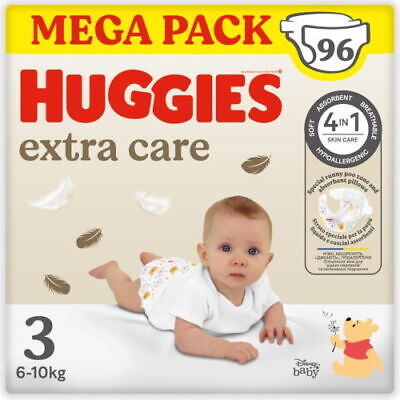 Huggies Extra Care taglia 3 pannolini 96 pz 6-10 kg