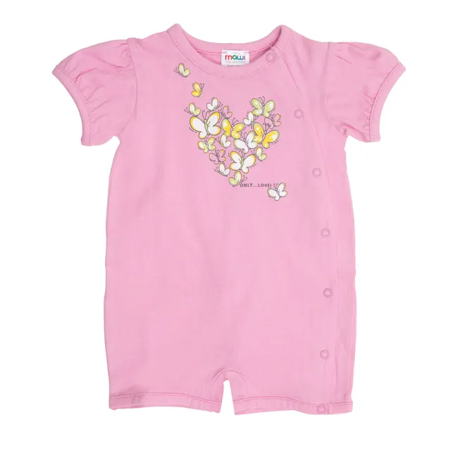 Pigiama intero bimba jersey rosa stampa farfalle