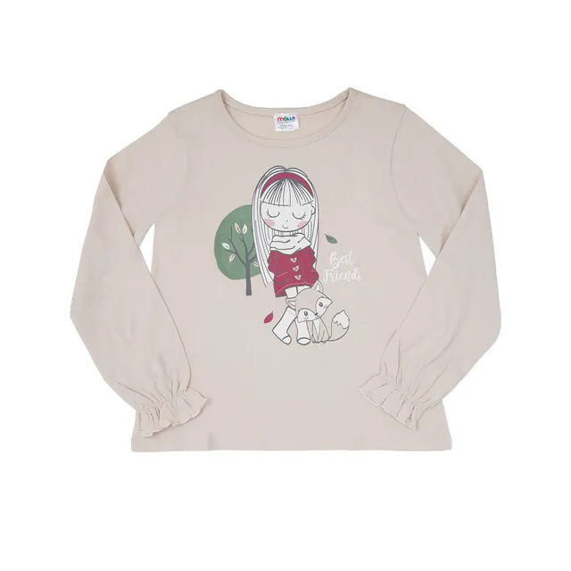 Toys Center Baby t-shirt bimba beige manica lunga