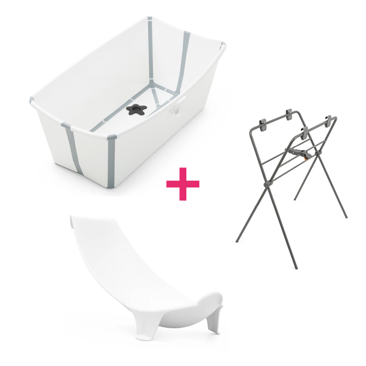 Stokke Flexi Bath vaschetta bagnetto bianca pieghevole con stand