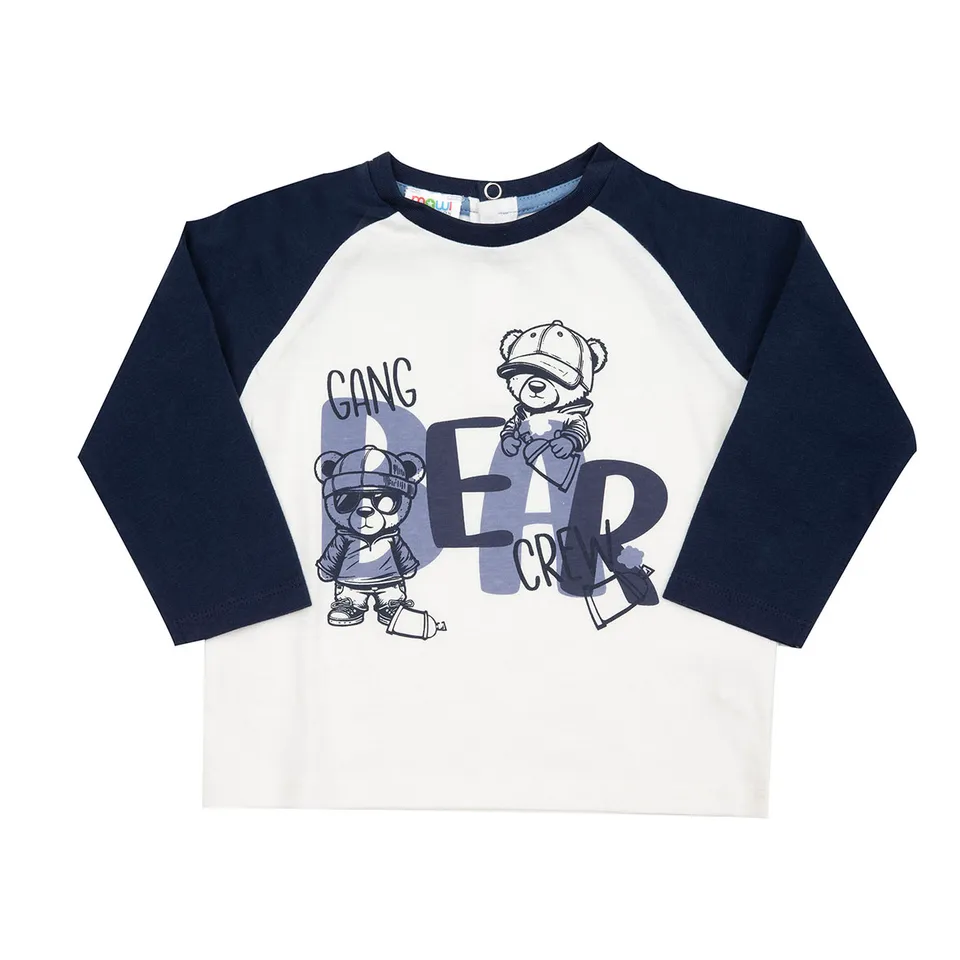 Toys Center Baby Mawi T-Shirt Manica Lunga Panna Blu Cotone