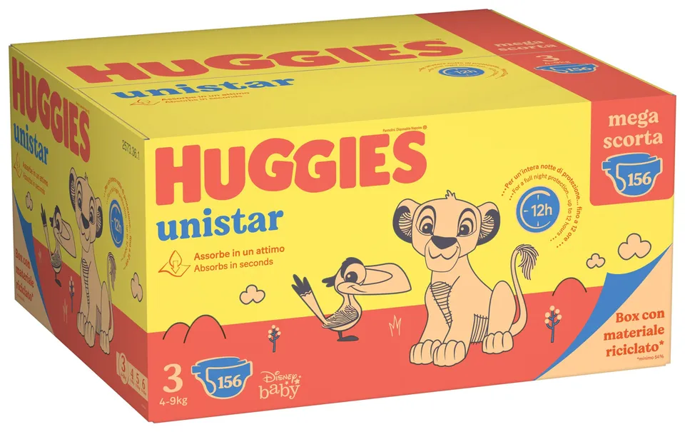 Huggies Unistar Pannolini Tg 3 156 Pz 4-9 Kg