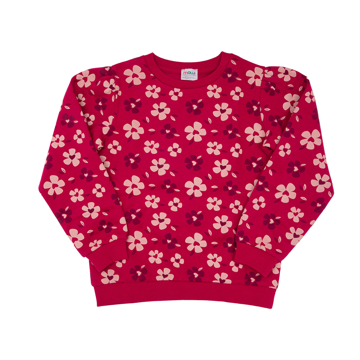 Toys Center Baby maglia felpata bimba rossa floreale