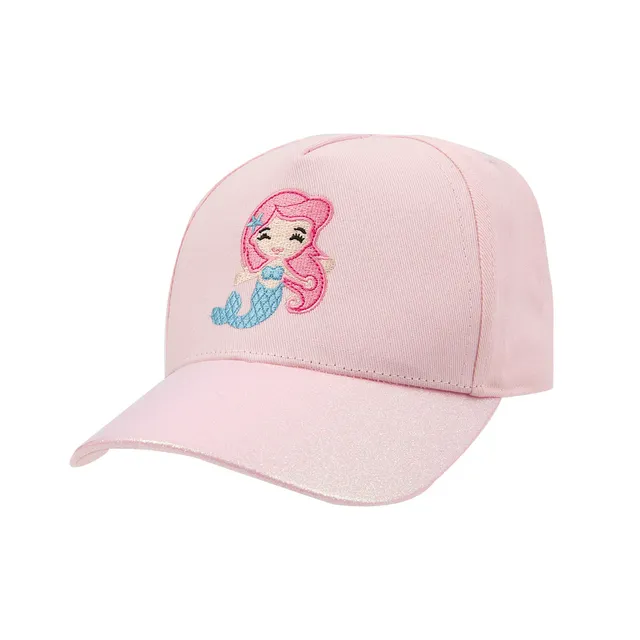 Cappello baseball bimba rosa sirena con visiera