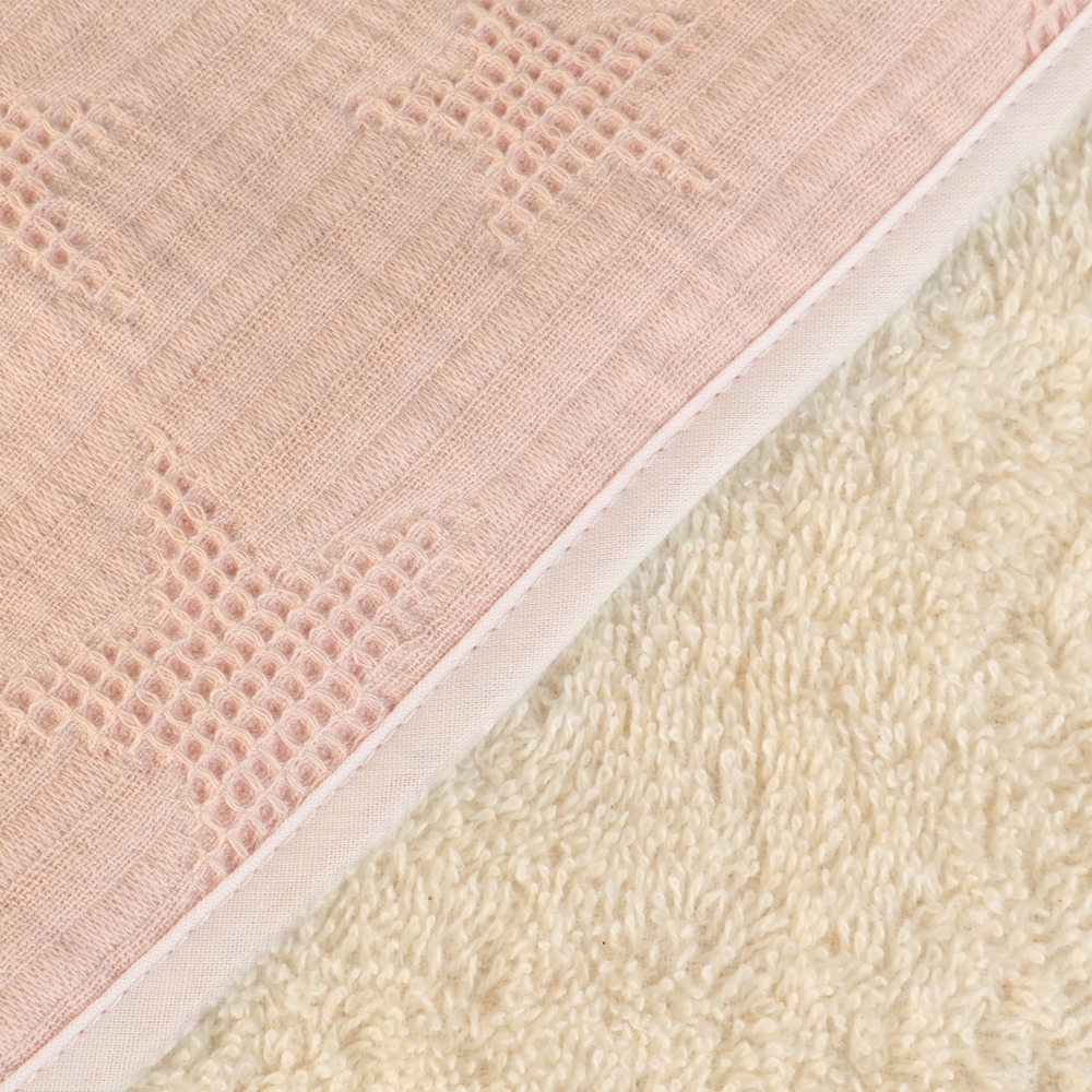 BANI Accappatoio Poncho Bimbo Rosa 80x80 Cotone Bio