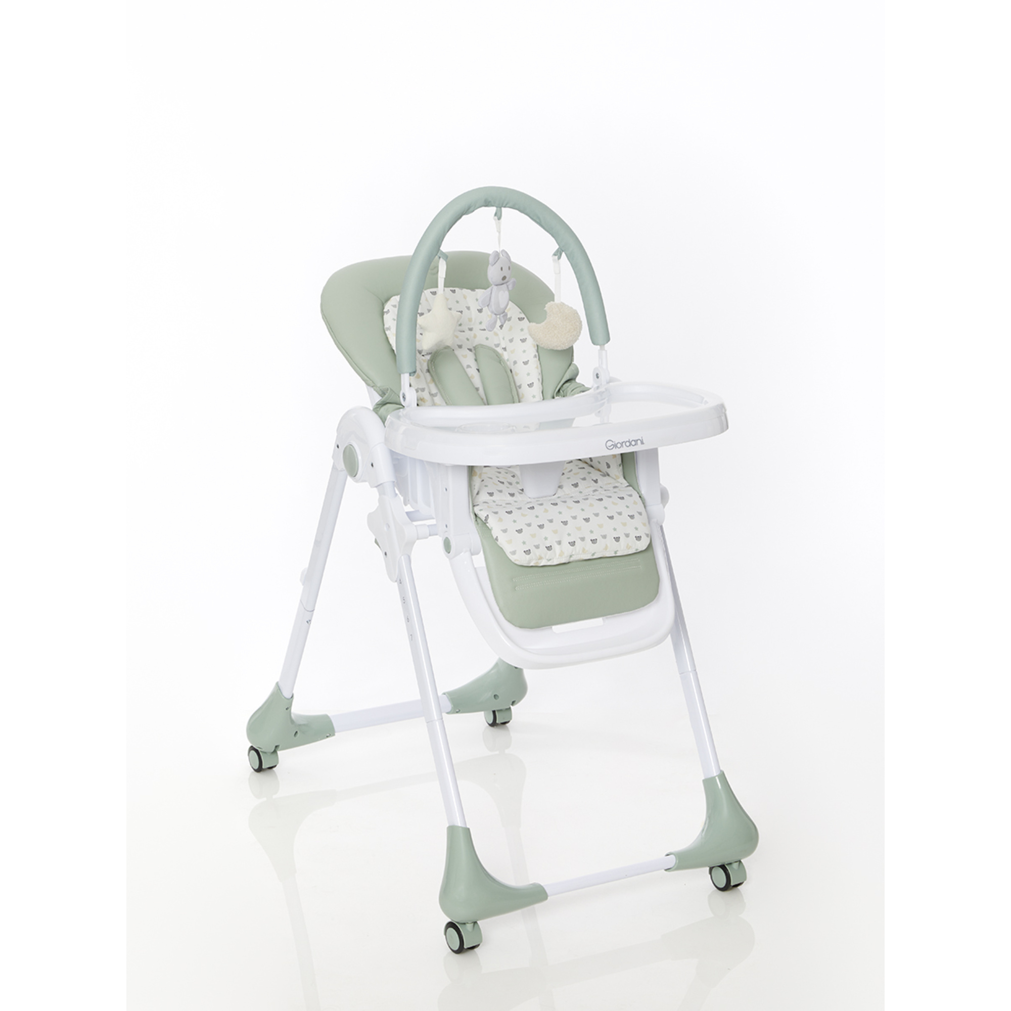 Giordani G-Lunch & Play seggiolone pappa verde con barra gioco