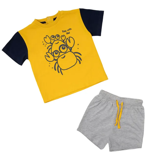 Toys Center Baby completo maglia shorts bimbo giallo grigio