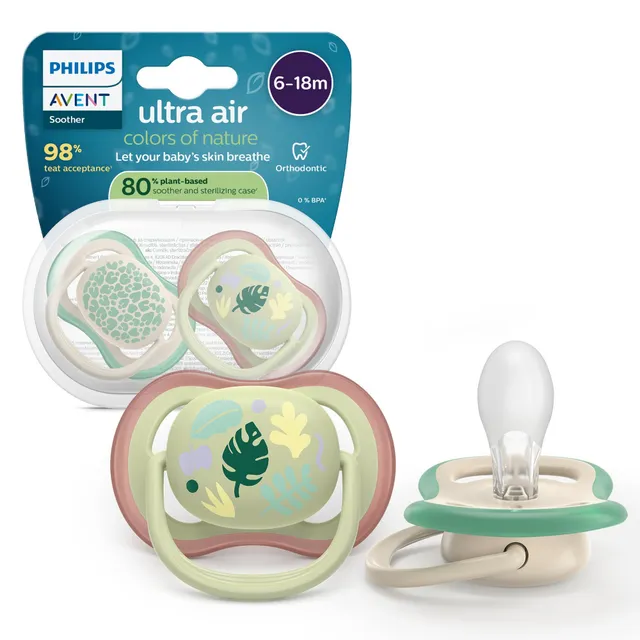 Philips Avent Ultra Air succhietto 6-18 mesi verde foglie 2 pz