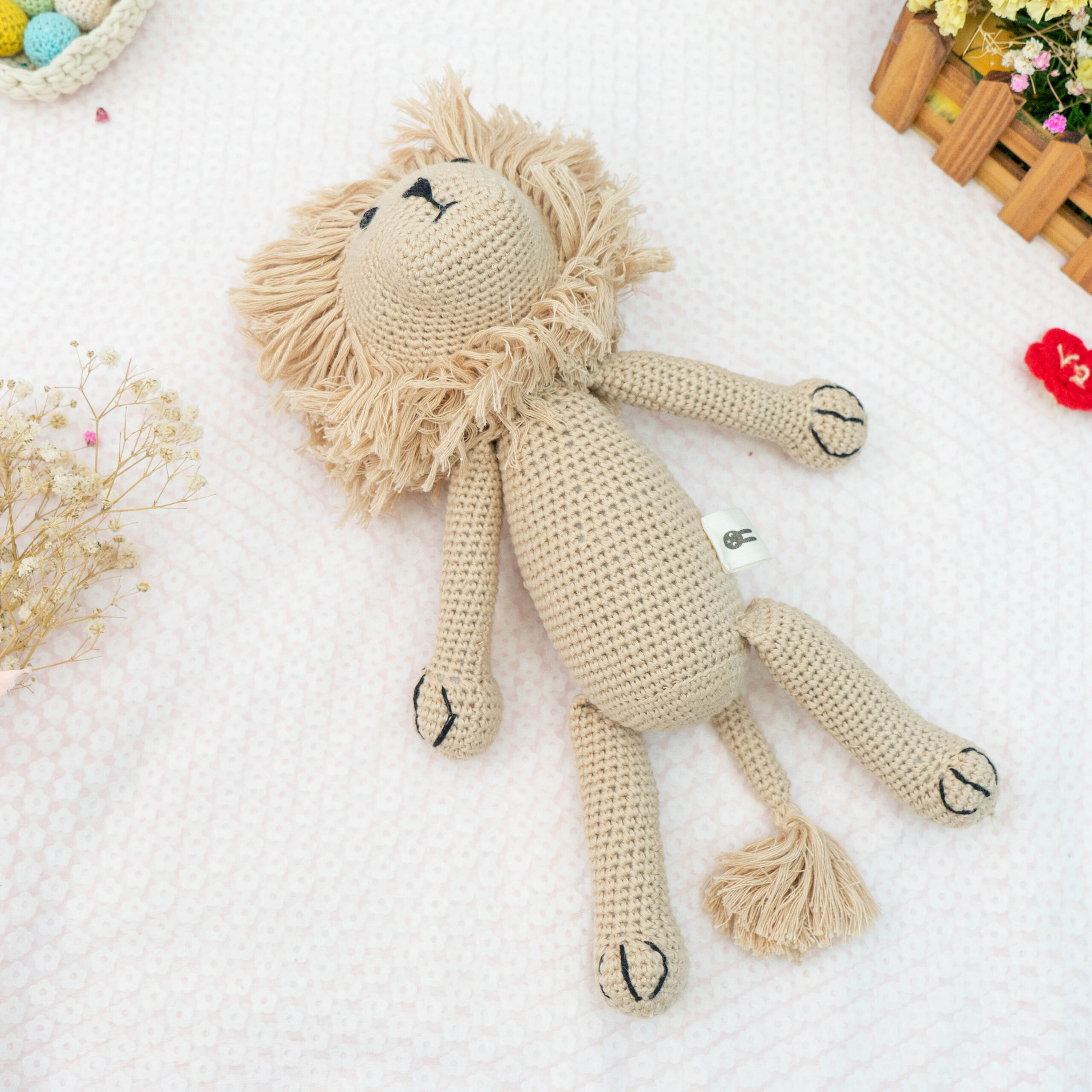 Piccoli Toys Vittorio peluche uncinetto leone cotone