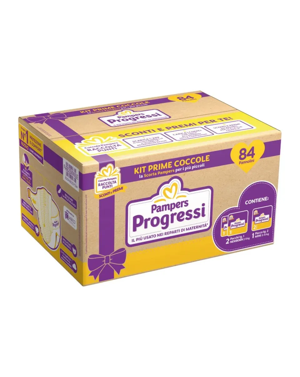Pampers Progressi Kit Primi Mesi pannolini 84 pz newborn mini