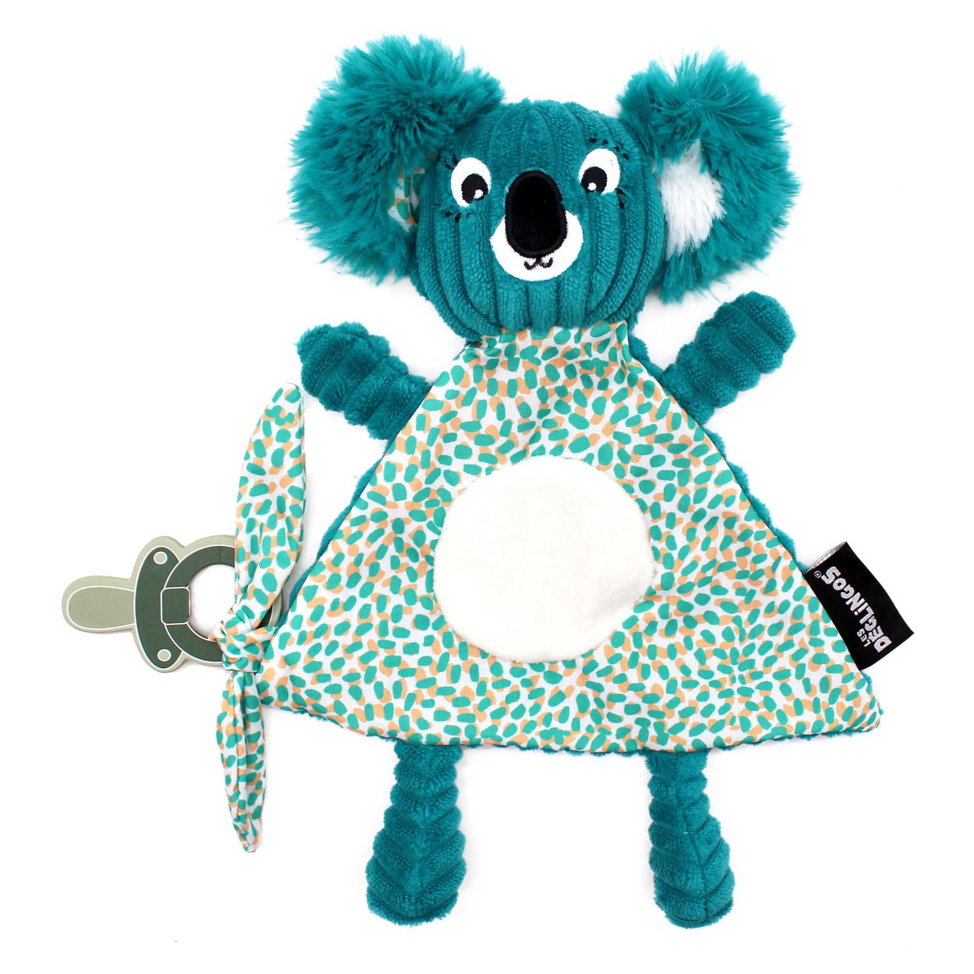 Les Deglingos Berlingos doudou koala blu verde 28 cm