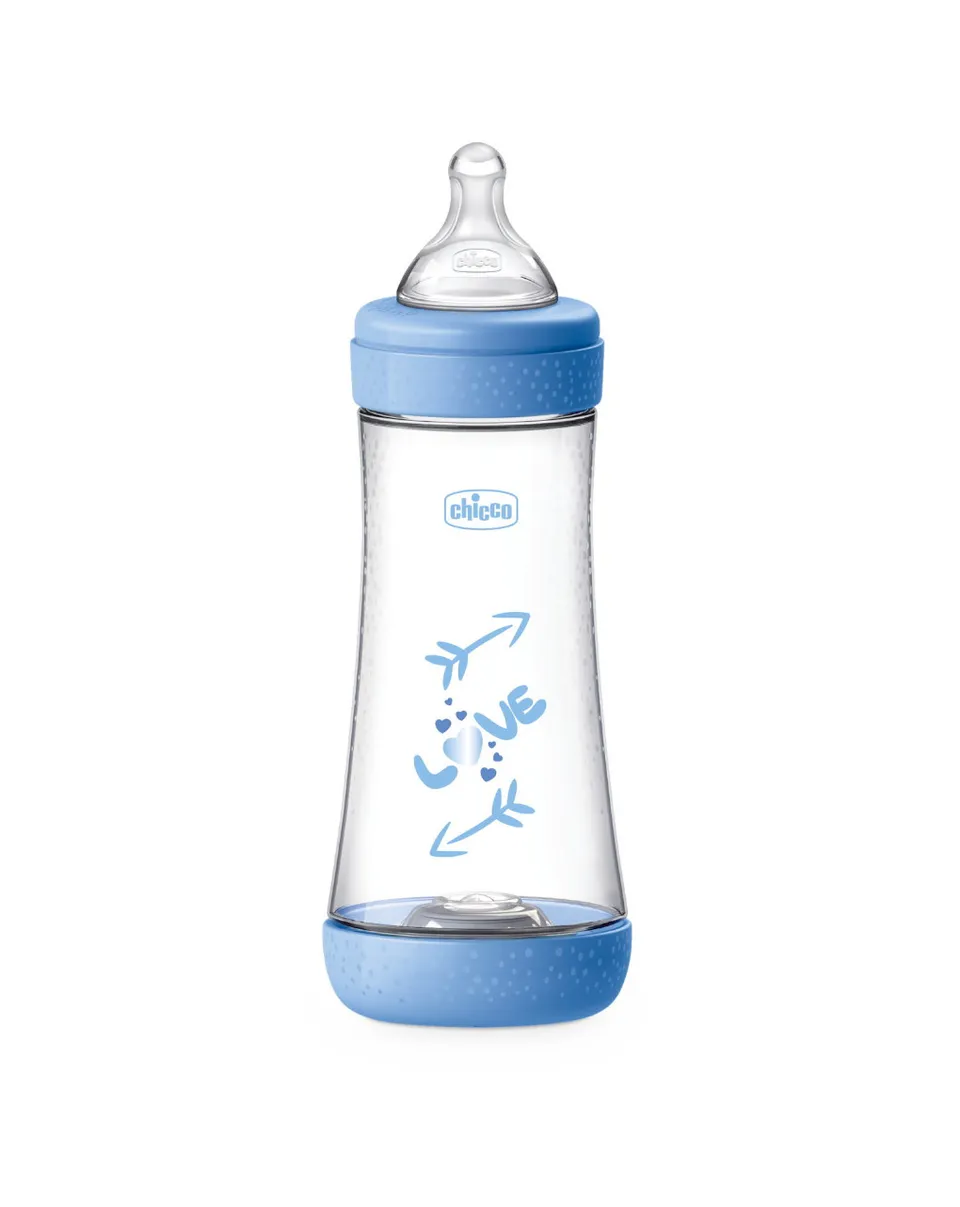 Chicco Perfect 5 Biberon 300 ml Azzurro Anticolica 3 Fori