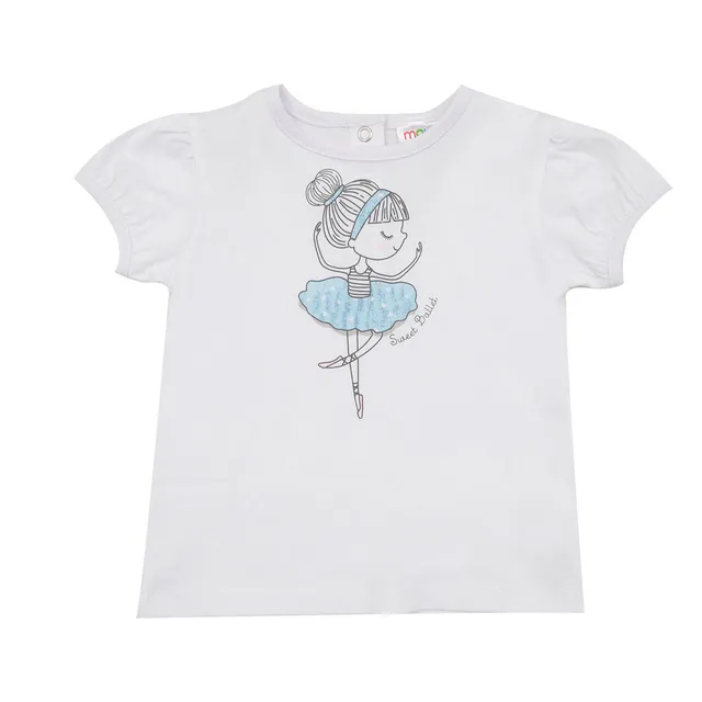 Toys Center Baby bimba t-shirt jersey bianca ballerina