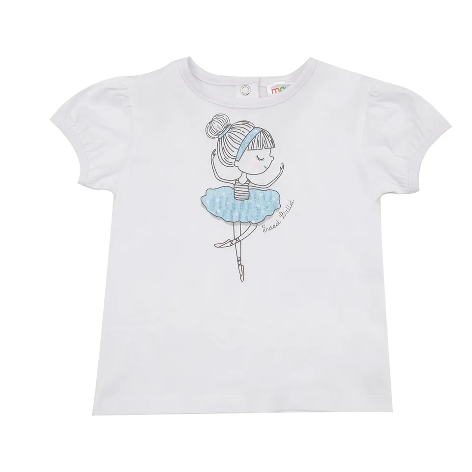 Toys Center Baby bimba t-shirt jersey bianca ballerina